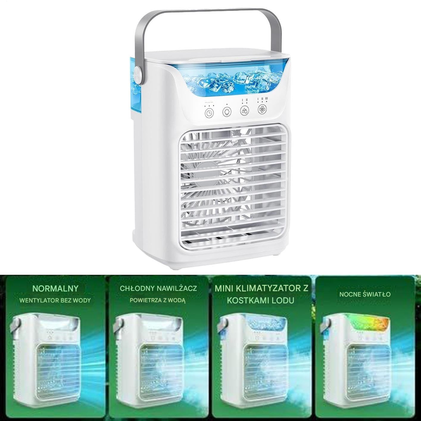 Portable Air Conditioners Fan, 3 Speed Misting Spray Cooler, Compact Water Mist Cooling Device, Personal Mini Humidifier Fan, Adjustable Blower, Bedroom Table, Camping Desk Use