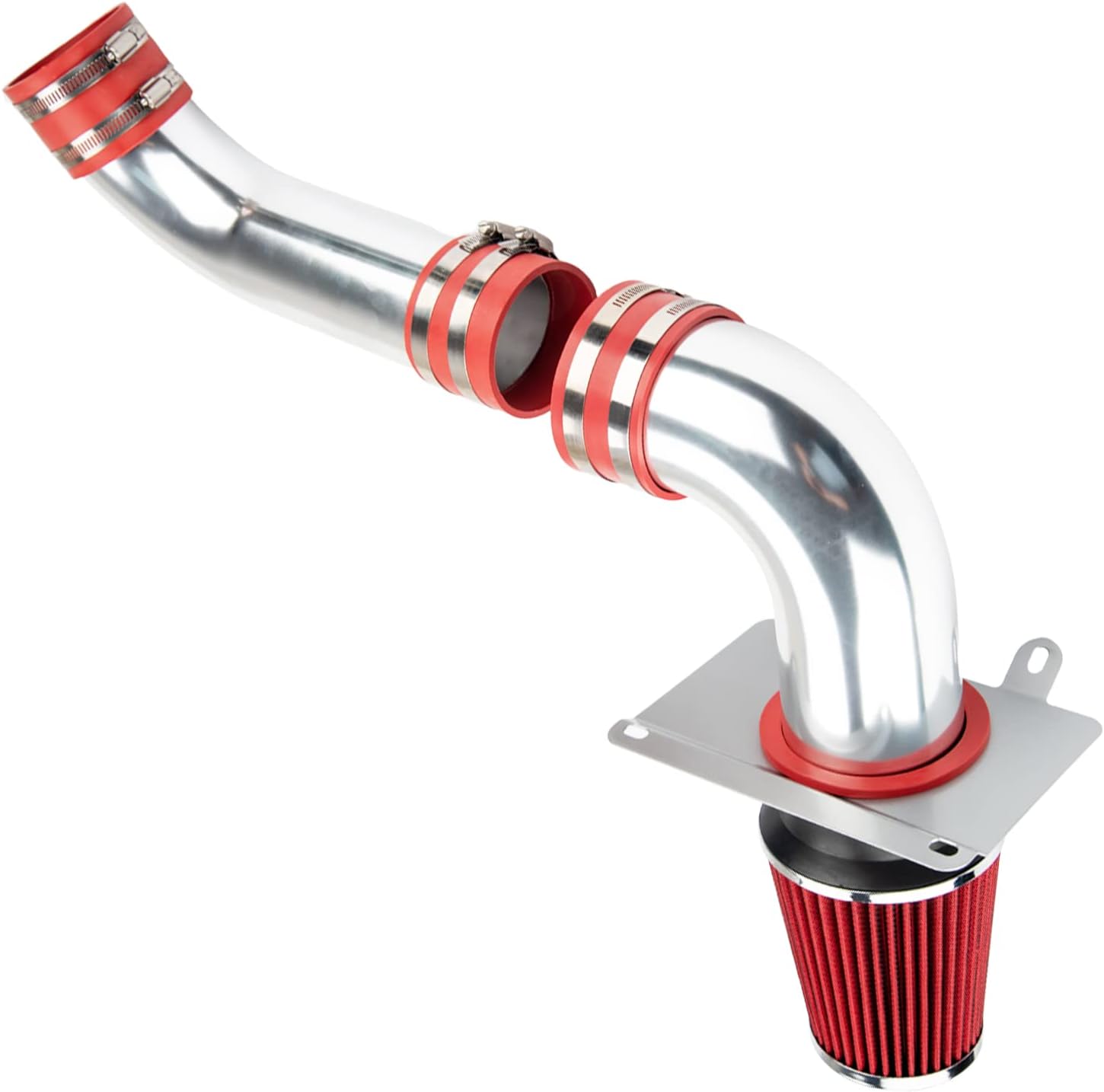 Torchbeam Cold Air Intake Filters System Kits Fit for Mustang 1989-1993 5.0L, Aluminum Filter System Replacement Red