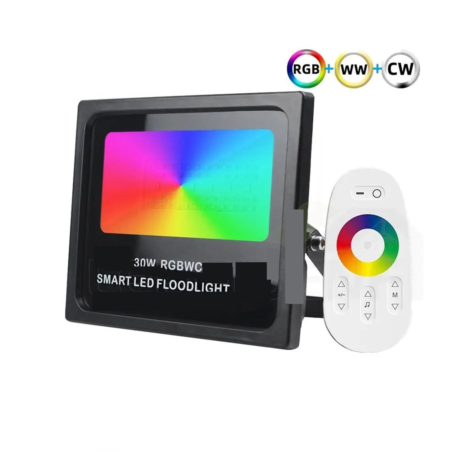 Inteligentne WiFi LED Zewnętrzne oświetlenie krajobrazowe z pilotem, kolor RGBCW IP66 Wodoodporny 30W dla Fieldsa i Courta