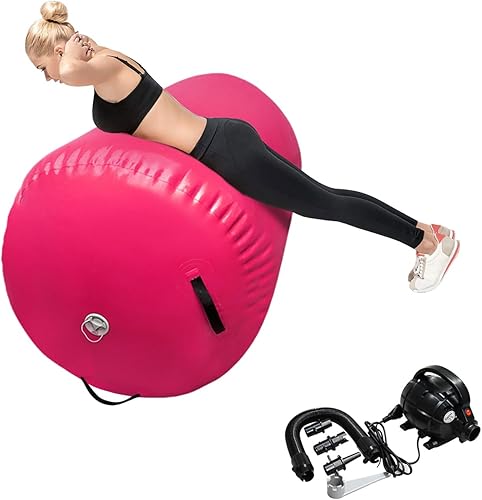GBVUGY Colchoneta de aire con bomba eléctrica, rodillo inflable de gimnasia para uso doméstico, entrenamiento de gimnasio, animación, yoga