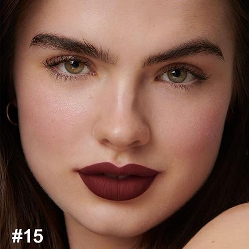 Miniatura 2 de evpct DNM Juego de 1 delineador de labios y lápiz labial rojo oscuro profundo, para mujer, tono mate, tinte labial de larga duración y resistente al