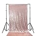 Zdada Rose Gold Sequin Backdrop - 4ftx6.5ft Glitter Photography Backdrop Wedding Party Photo Booth Backdrop