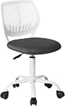 Homy Casa Ergonomic Office Desk Chair for Students Teen - Colorful Upholstery Task Chairs Breathable Back, Adjustable Tilt for Study Room Dormitory Computer, Mist Grey Fabric