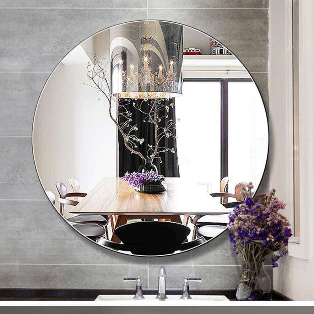 TYUHDUYUR Bathroom Mirror Modern Round Frameless Wall Oversized Decorative Mirror for Bathroom/Bedroom/Living Room Vanity Shaving Mirror (80CM(31.5in))