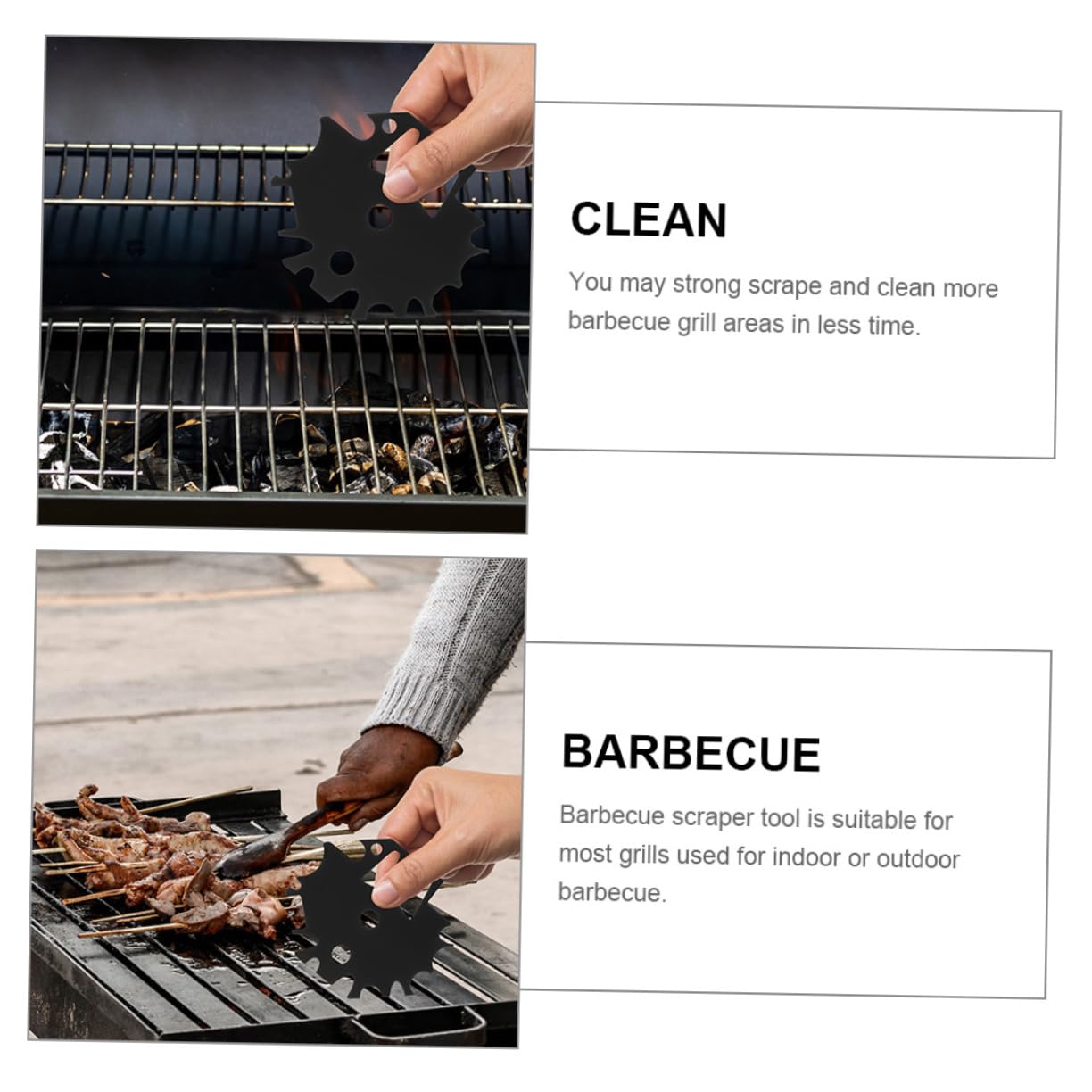Toddmomy 5 Set Raschietto Per Barbecue Inossidabile Pulizia Della Accessorio Pratico Per Chef E Amanti Del Barbecue 2 Pezzi*5