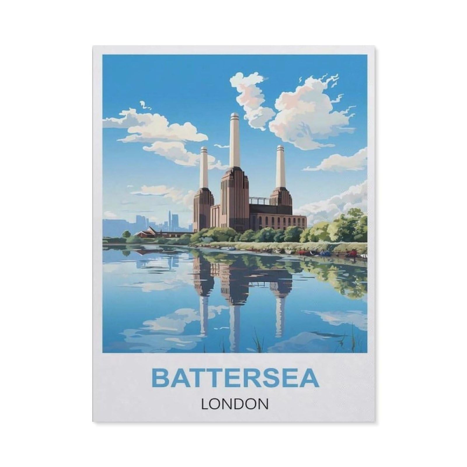 Funny Metal Tin Sign Wall Decor，Battersea London(15x30cm）