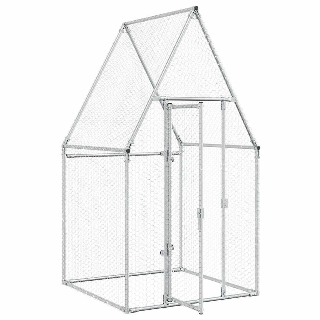 Refined Jaula para gallinas Acero galvanizado Plateado 100x100x190 cm
