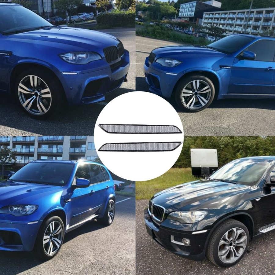 Coppia Luci Laterali Paraurti Anteriore Per BMW E71/X6/E70/X5M - Riflettori Indicatori, ABS, OE 63147187087/63147187088, Bianco - 4