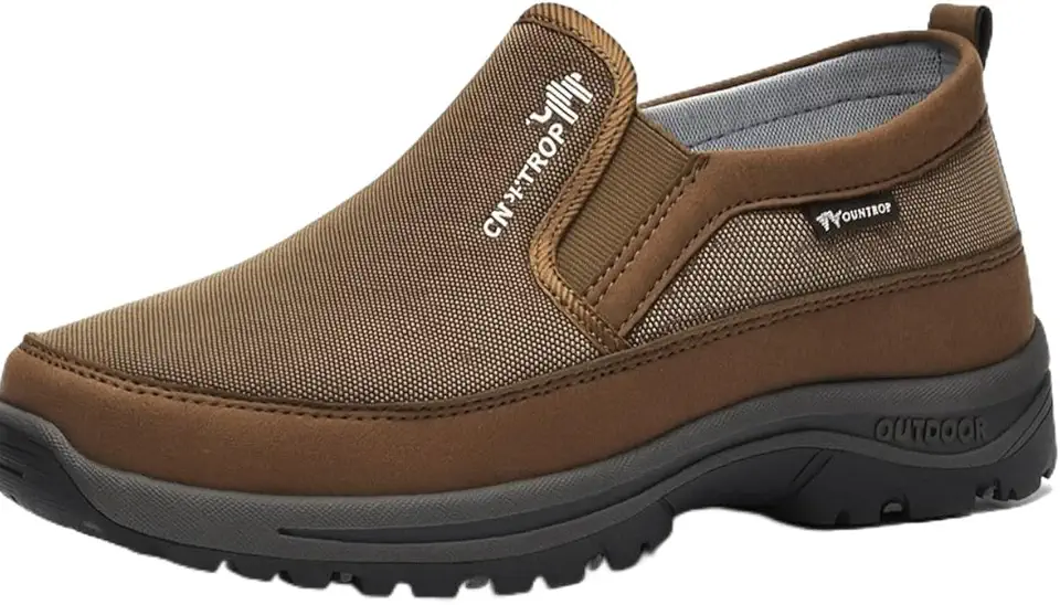 Tênis Casual Masculino para Trilha, Couro Premium, Cano Baixo, Solado Outdoor, Confortável, Estilo Oxford, Todas as Estações