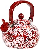Calypso Basics by Reston Lloyd Whistling Teakettle, 2 quart, Red Marble