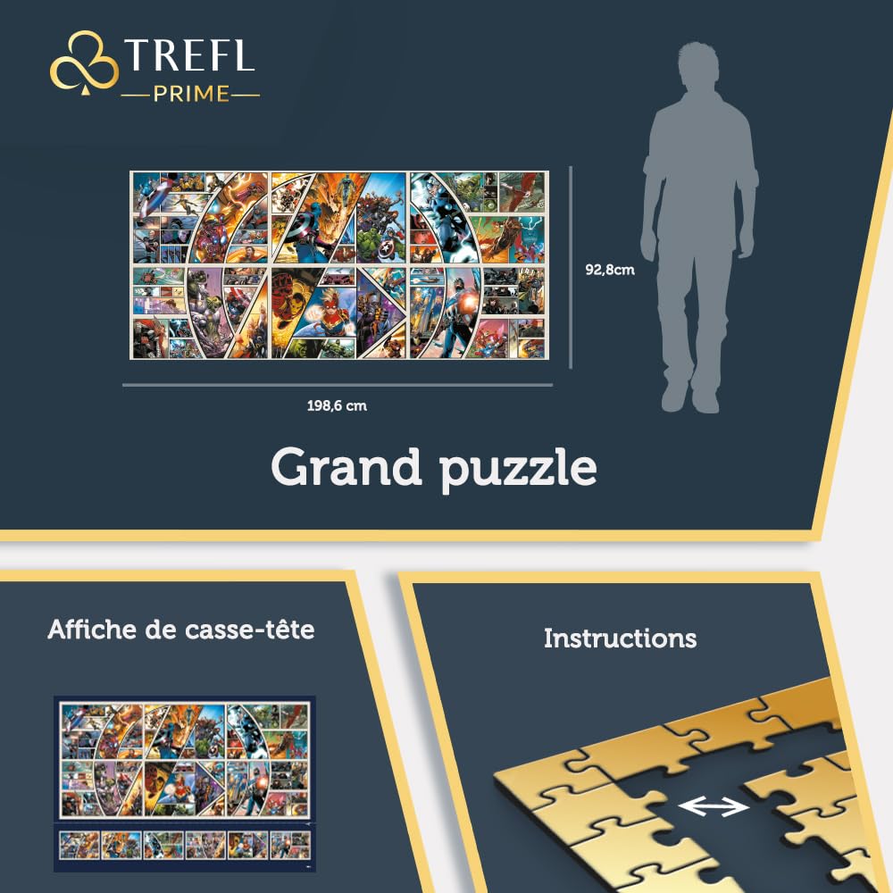 Trefl Prime - Puzzle UFT: Marvel - Across The Comic Universe - 9000 Pièces, Grand Puzzle, EKO, Collage avec des Personnages de Contes de Fées, Divertissement pour Enfants à Partir de 12 Ans