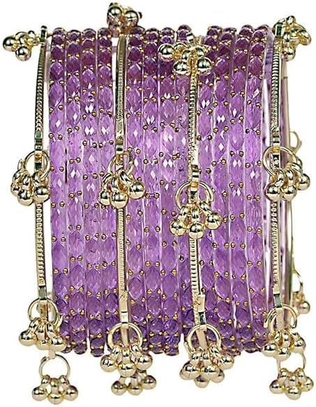 Kashmiri Ghungroo glass Bangles set Viral Raindrop Multi Set for Women and Girls Set of 16 Pcs Dark Green
