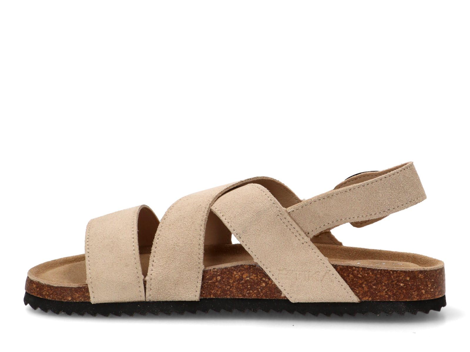 Etika Sandalias Bio de Piel para Hombre, Calzado Plano con Tiras Cruzadas y Planta Anatómica Efecto Corcho, Suela Dentada, 812146
