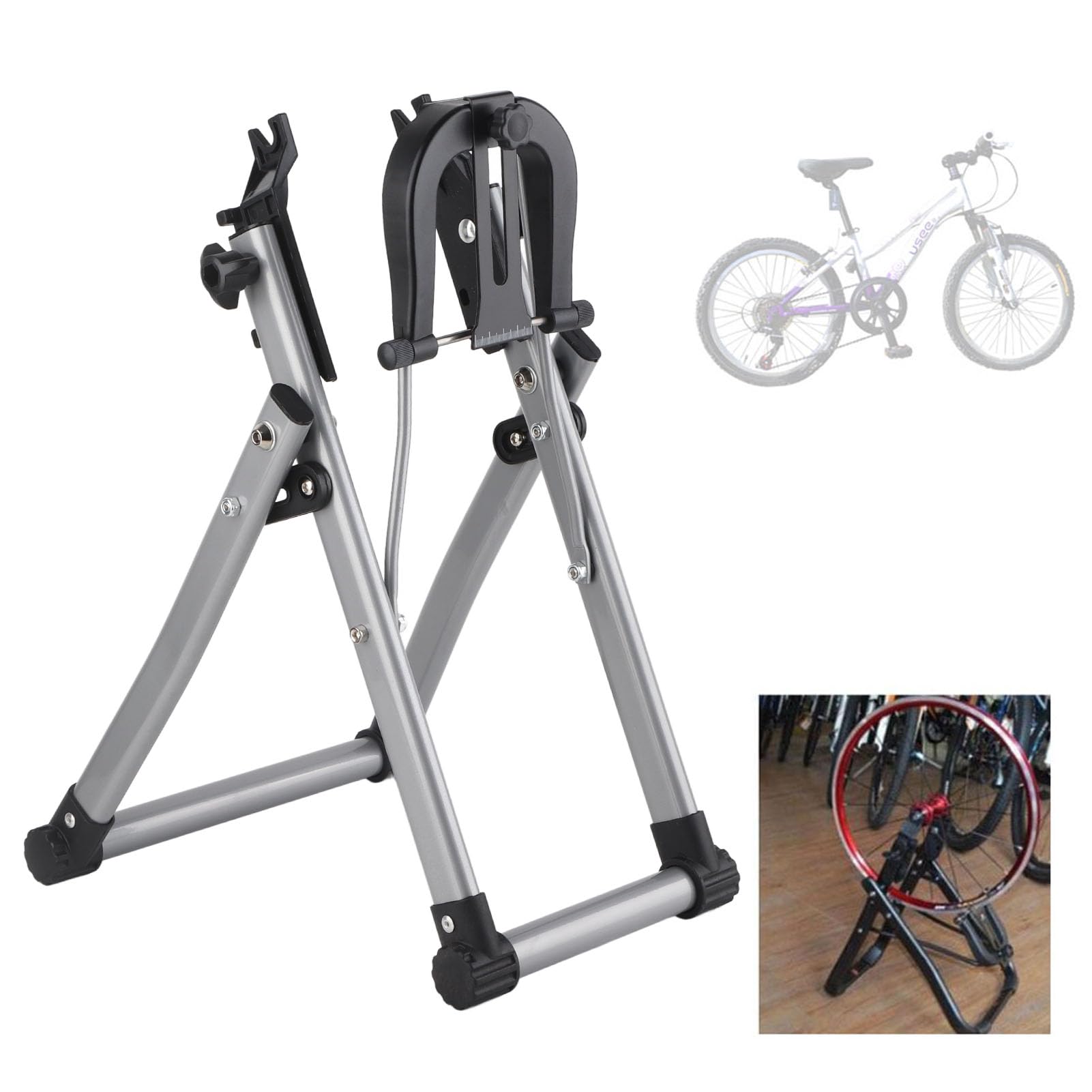Leapiture Cycling Wheel Truing Stand Cycling Wheel Maintenance Tool Foldable Stable Convenient Cycling Accessory