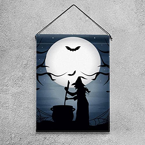 Drapeau de jardin Halloween sorcière sombre double face déco extérieure - 4