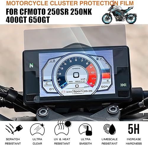 Protector de pantalla de película de protección contra arañazos para CFMOTO 250SR 250NK 300NK 400GT 650GT