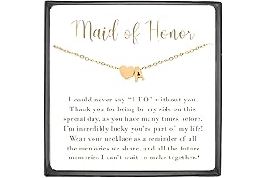 Personalized Maid of Honor Necklace With Card