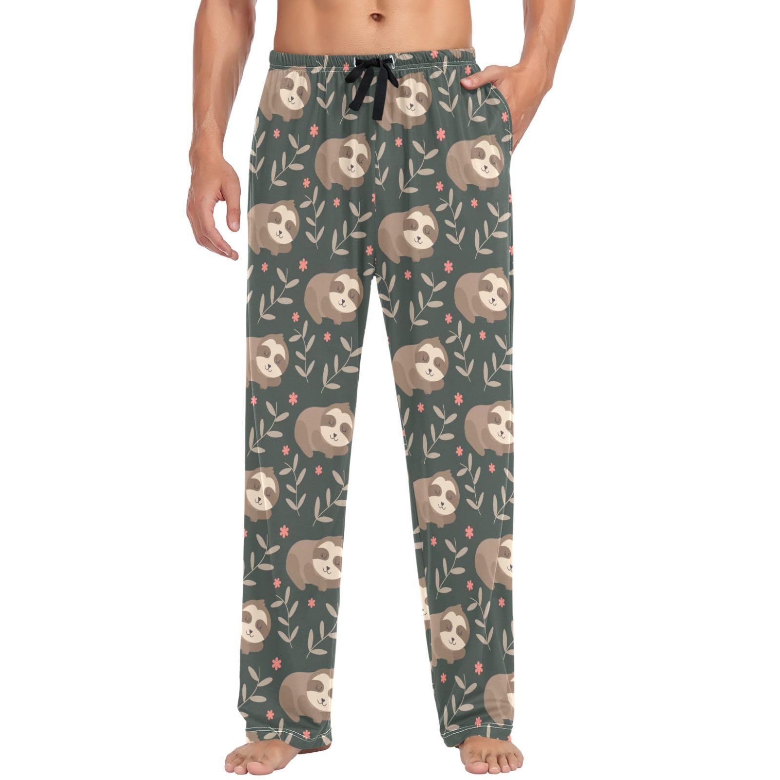 visesunny Men's Pajama Pants 100% Cotton Lounge Soft Warm Sleepwear Pants PJ Bottoms Drawstring and Pockets-picture-47