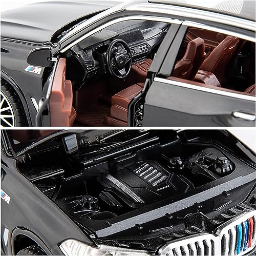 Image of PLUSPOINT Diecast X5 SUV Toy Car Scale Model,Pull Back Vehicles Alloy Simulation Supercar with Lights and Sound Also for Car Dashboard,Kids,Adult (X5-Black)