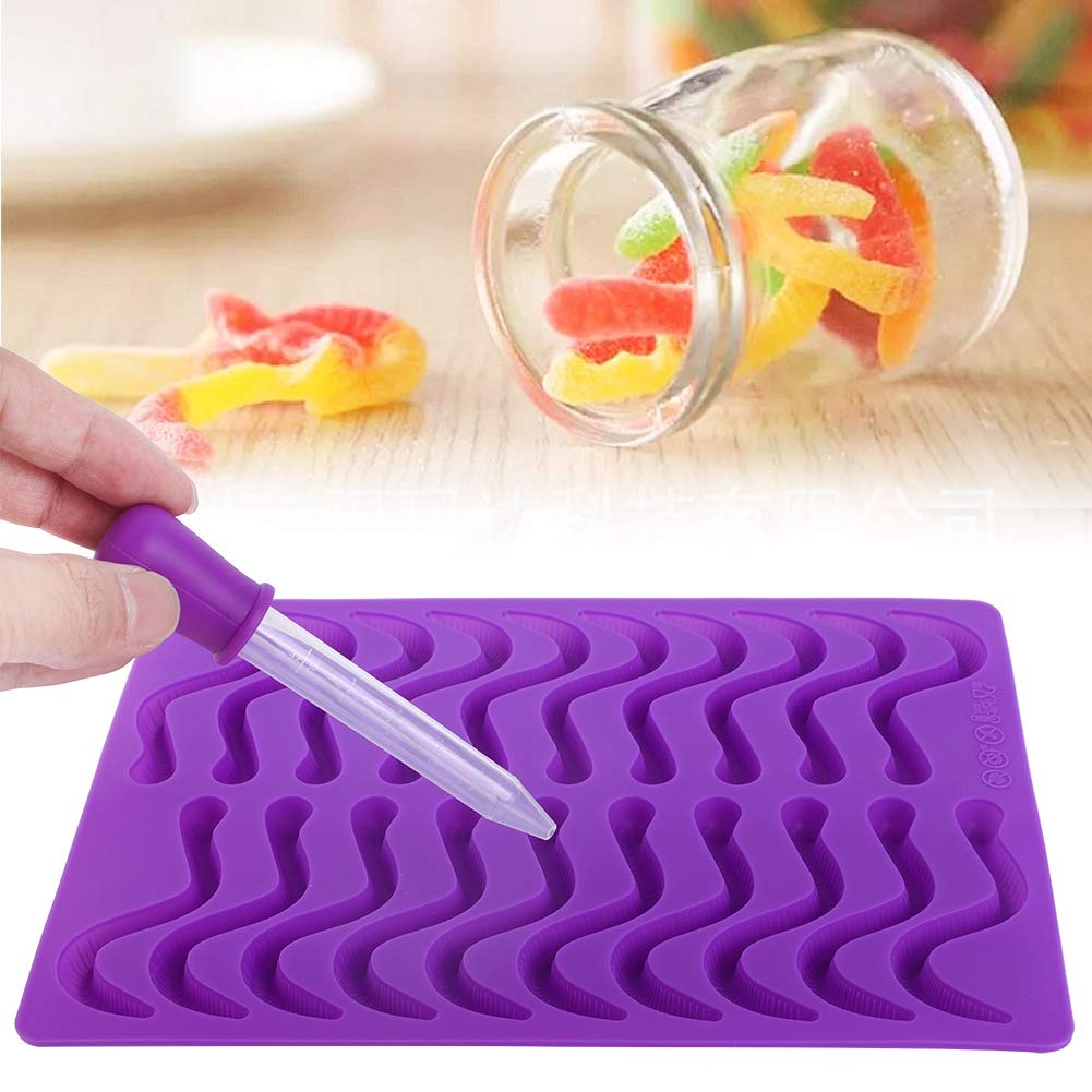 4 Stampi In Silicone Per Vermi Gommosi - 20 Cavità, Antiaderenti, Per Caramelle, Cioccolato E Ghiaccio, Ideali Per Halloween