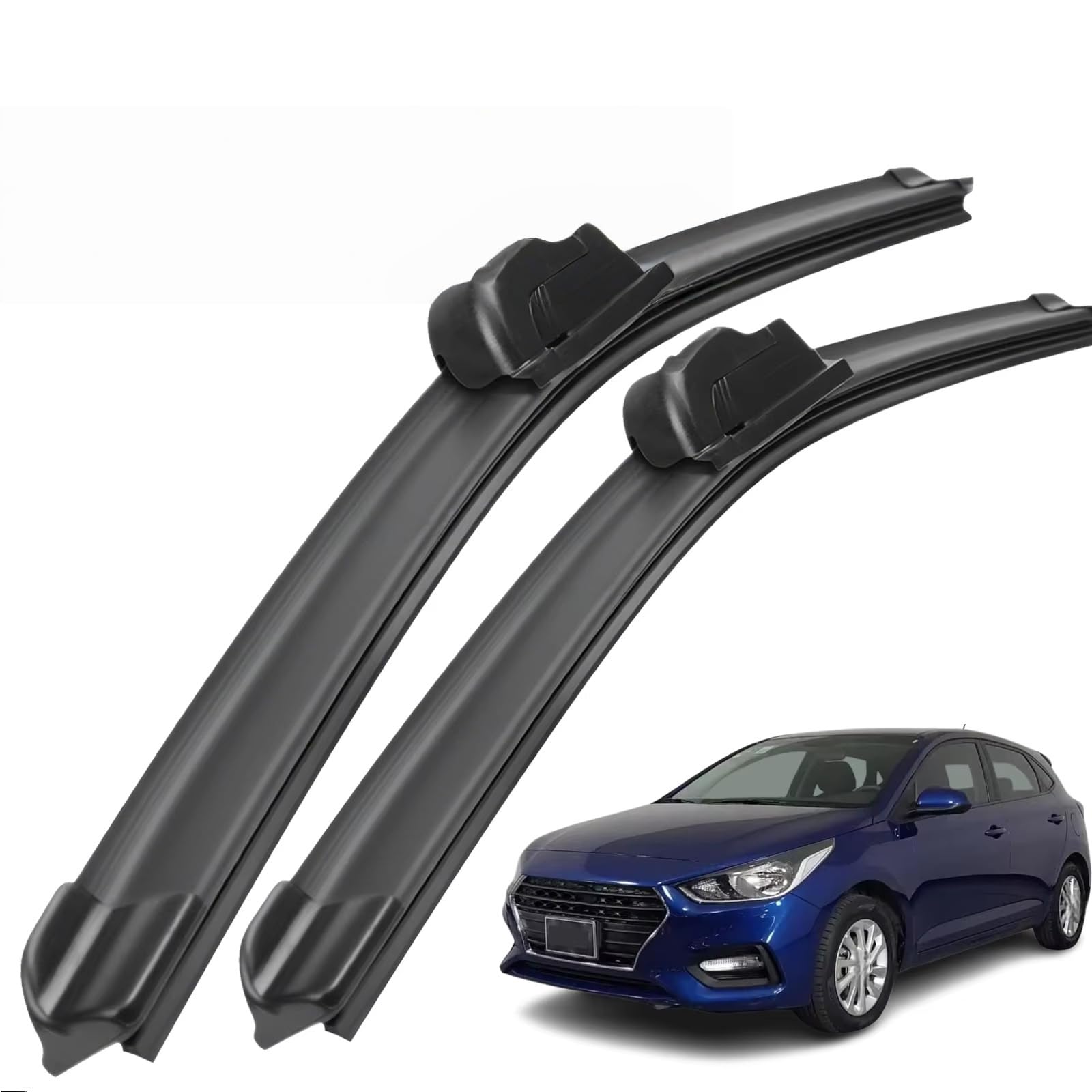 Balais d'essuie-glace Hyundai Accent sous la pluie fine ou les orages d'été de 2017 à 2023