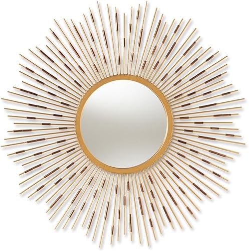 BOWERY HILL Espejo de pared decorativo Sunburst en oro