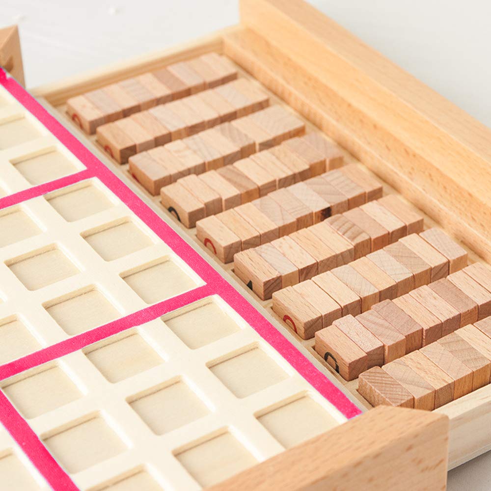 Lechnical Juego de Rompecabezas de Madera Sudoku Juego de Sudoku de Madera con cajón Math Brain Teaser Juguetes de Escritorio