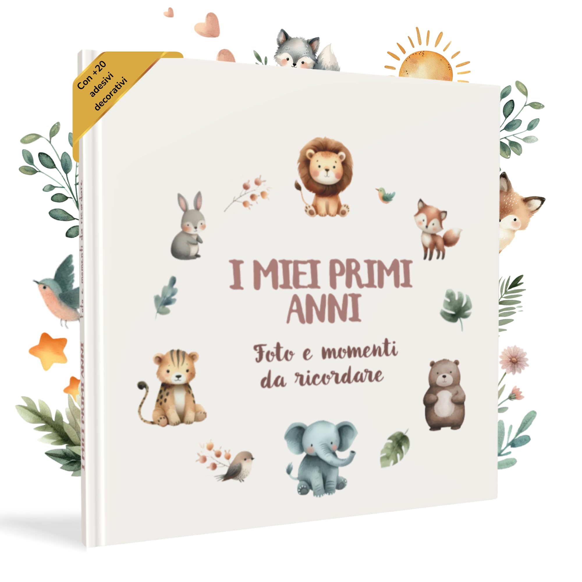 HUBORNS – Libro de nacimiento y recuerdos del bebé hasta los 5 años, álbum de fotos y diario infantil, regalo original para recién nacidos, baby shower y padres primerizos (Amigos, Español) — view 13