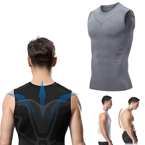 MENIONIC Chaleco corrector de postura de turmalina, camisa sin mangas con forma iónica, corrector de postura para hombres y mujeres, chaleco de