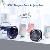 Simpeak USB Asztali Ventilátor, Csendes Mini Ventillátor 3 Fokozat, 360° Forgatható Asztali Ventilátor Szürke 4