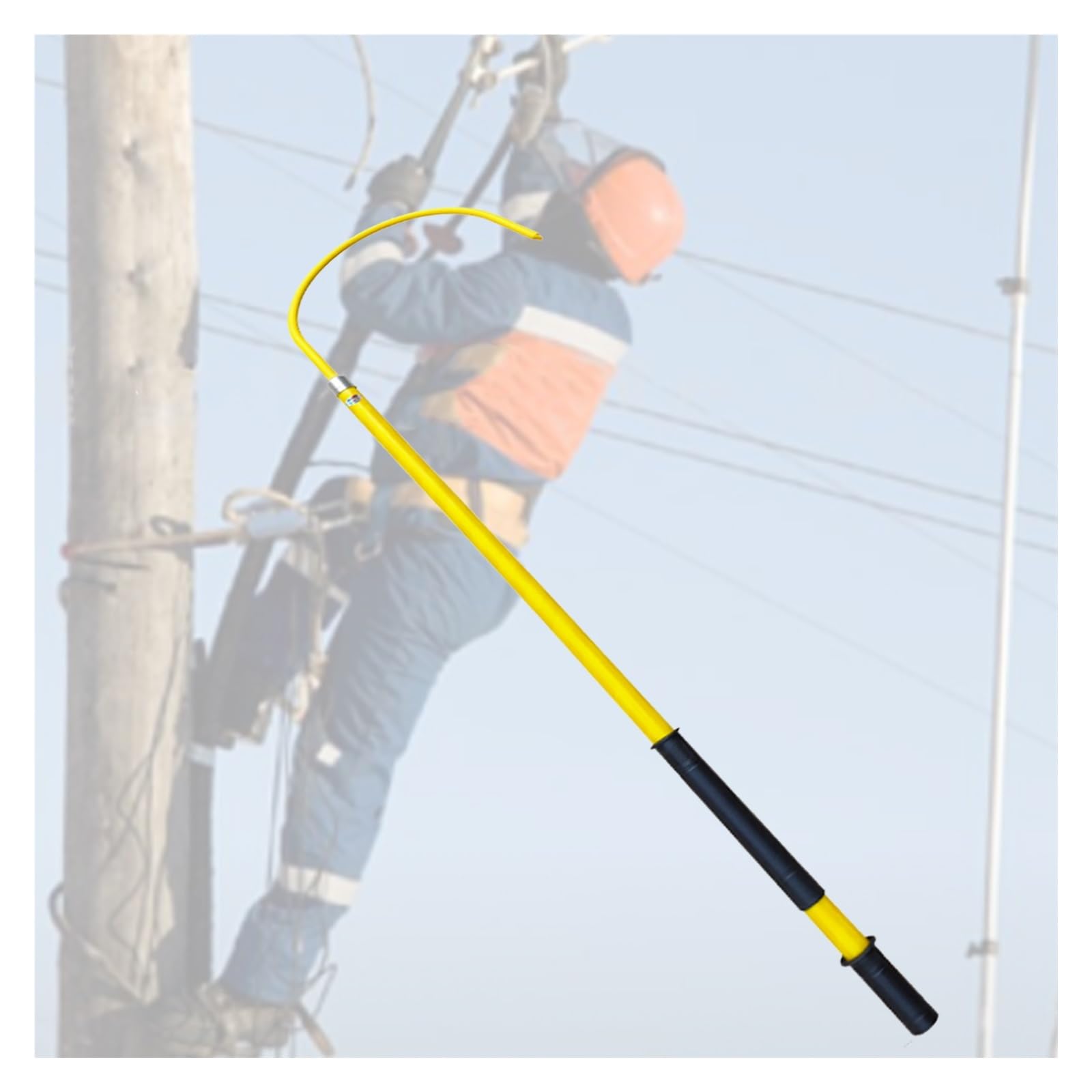 Gancho de rescate aislado, poste de emergencia portátil para seguridad eléctrica, herramienta antielectrocución para rescate de fallos de alto voltaje