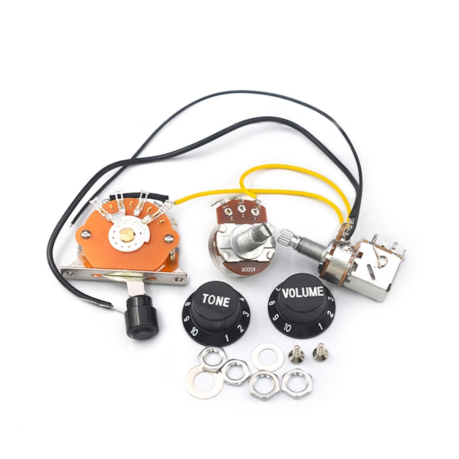 Conjunto De Cables De Guitarra Línea De Refuerzo Corte Línea Única 1 Volumen 1 Tono Potenciómetro Grande De 500 K