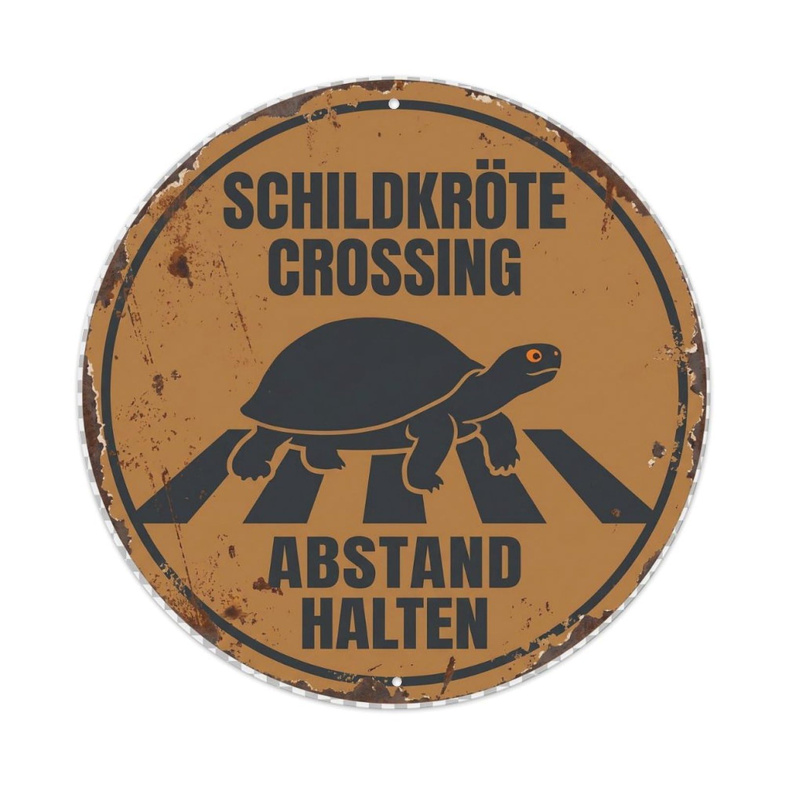 Schildkrote Crossing Abstand Halten Metal Tin Sign