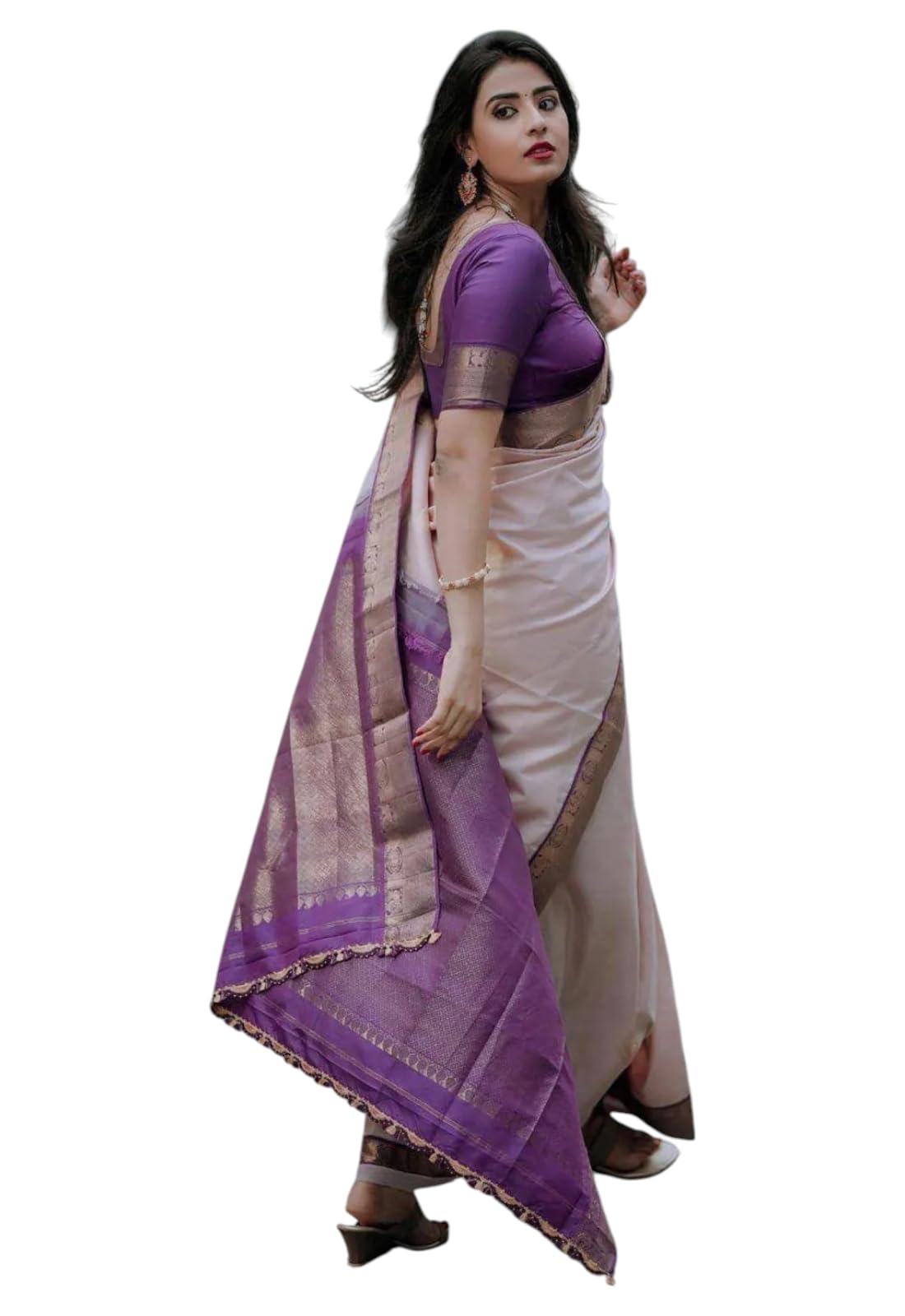 janoi Women's Pure Kanjivaram Silk Saree Soft Banarasi Style Wedding With Blouse Piece | Saree For Women | New Sari_AZ-JN-OG1-JAMUNI PURPLE-picture-50