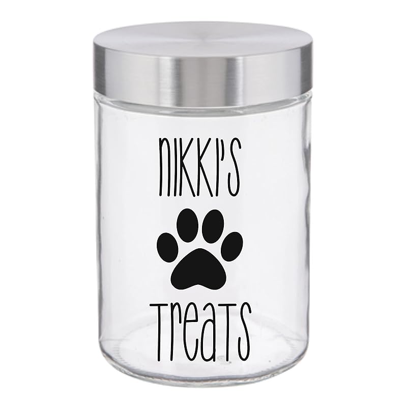 Personalized Dog Treat Jar Glass Container for Dog Bones