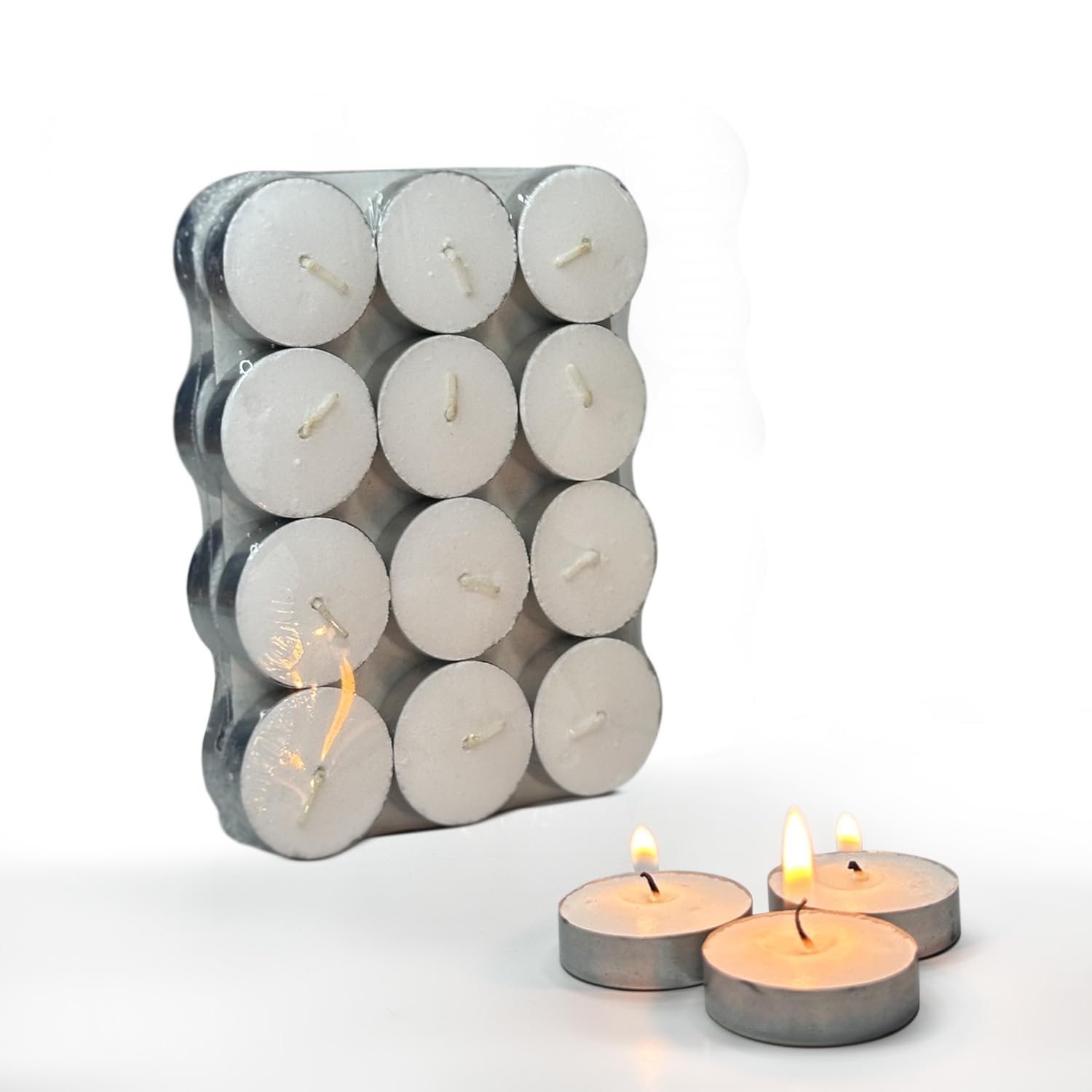 Lecherous Pack of 5 Unscented Tealight Candles (White) Ideal for Home