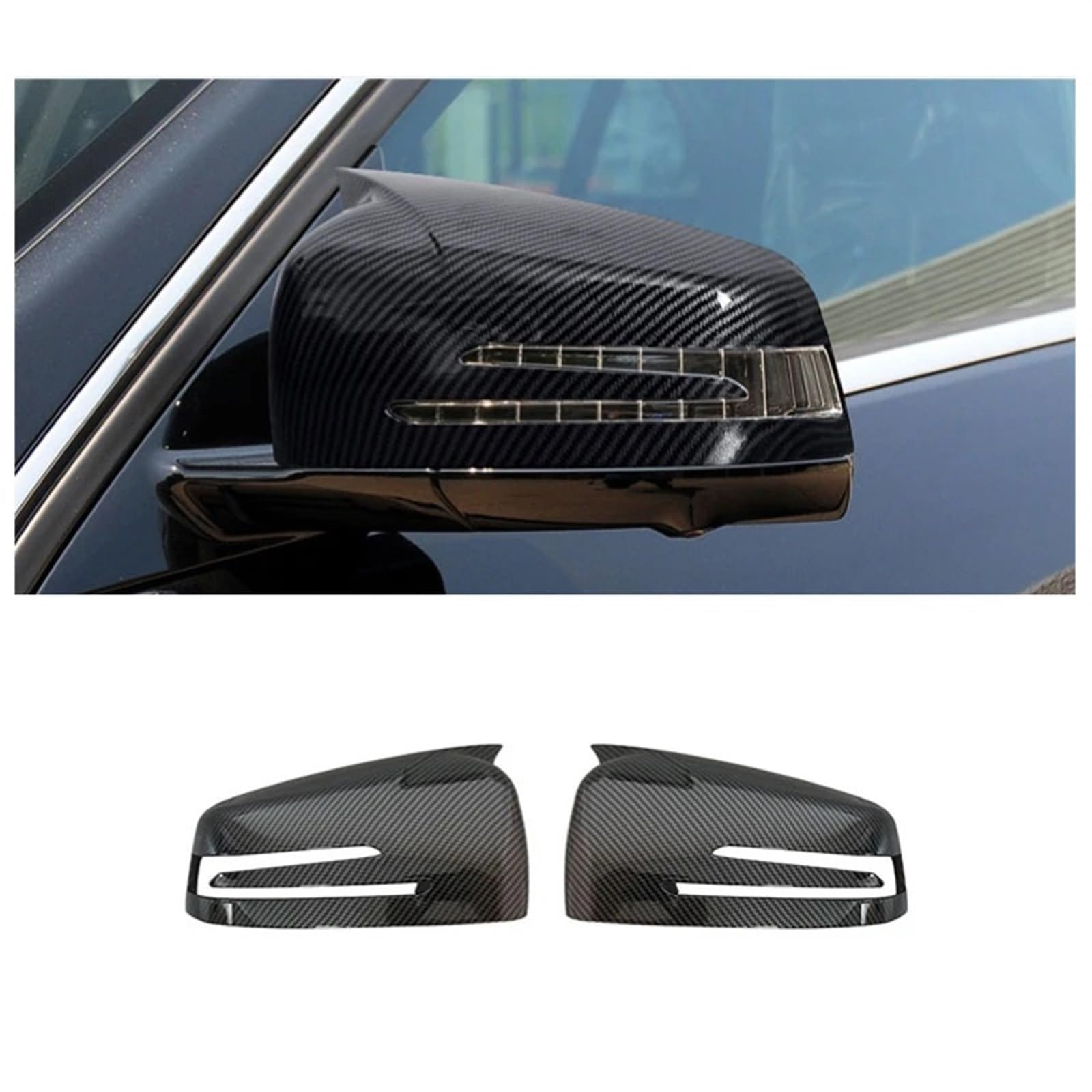 Coques De Rétroviseurs Pour Mercedes Classe A W176 (2013-2018) – Noir Brillant Ou Carbone, Autocollantes
