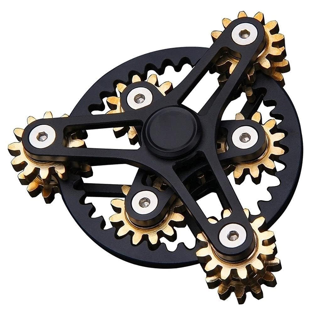 Fidget Hand Spinner, Angst ADHD Stress Relief Finger Spielzeug für Kinder & Erwachsene, Quiet Desk Metal Alloy Spinner Fidget Spielzeug für Schule Home Office (schwarz)