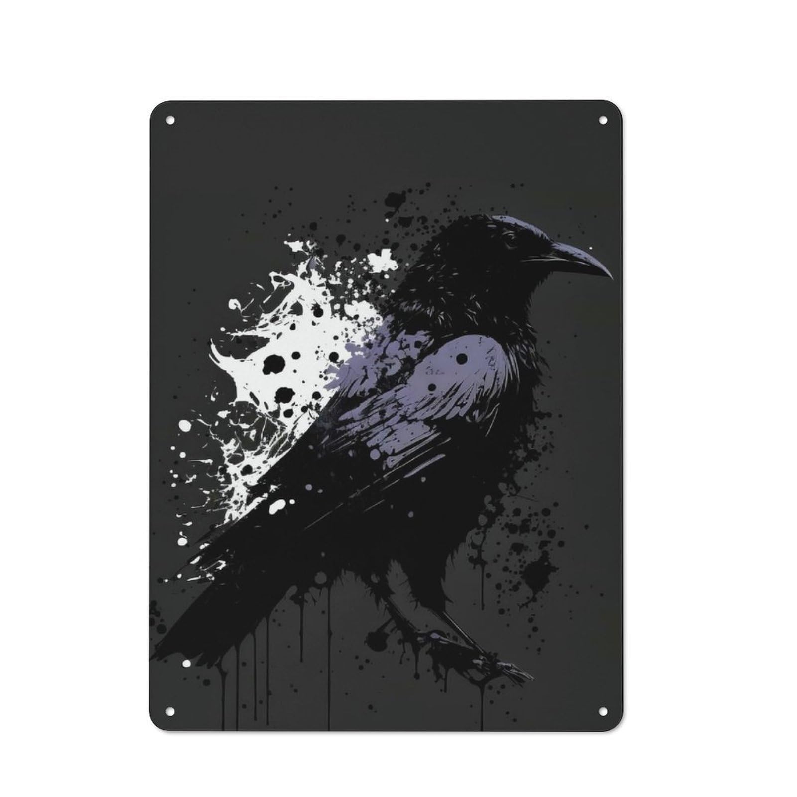 Junmoney Crow Retro Metal Plaque 40X30cm For Guest Room Or Hallway, Housewarming Present For People Styling Guest Room And Hallway