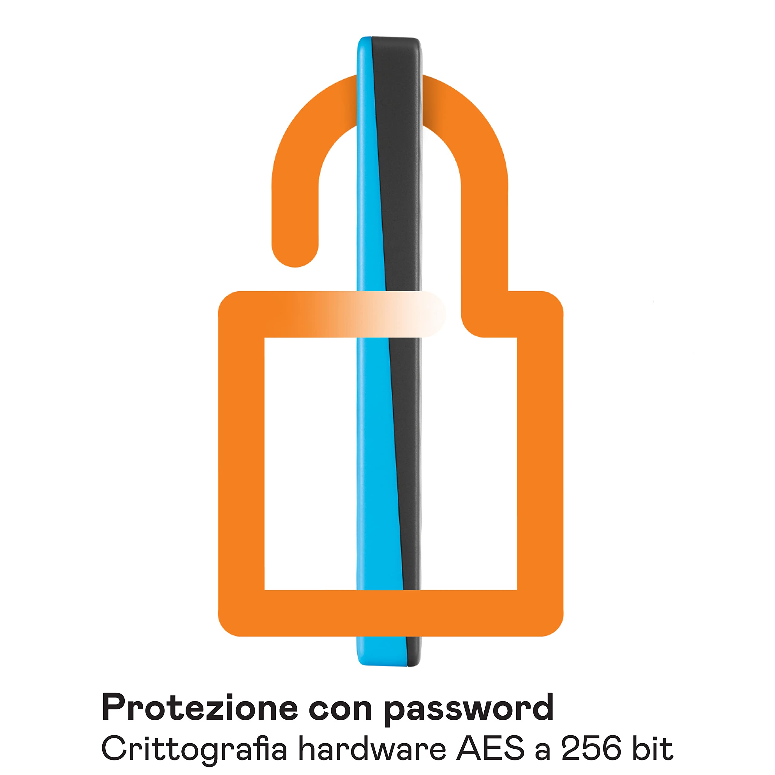 WD 2TB My Passport Hard Disk Esterno Portatile, USB 3.2 Gen 1/USB 3.0, Protezion con password, Software per la gestion e il backup, Formatto per Windows, ChromeOS and MacOS, Blu