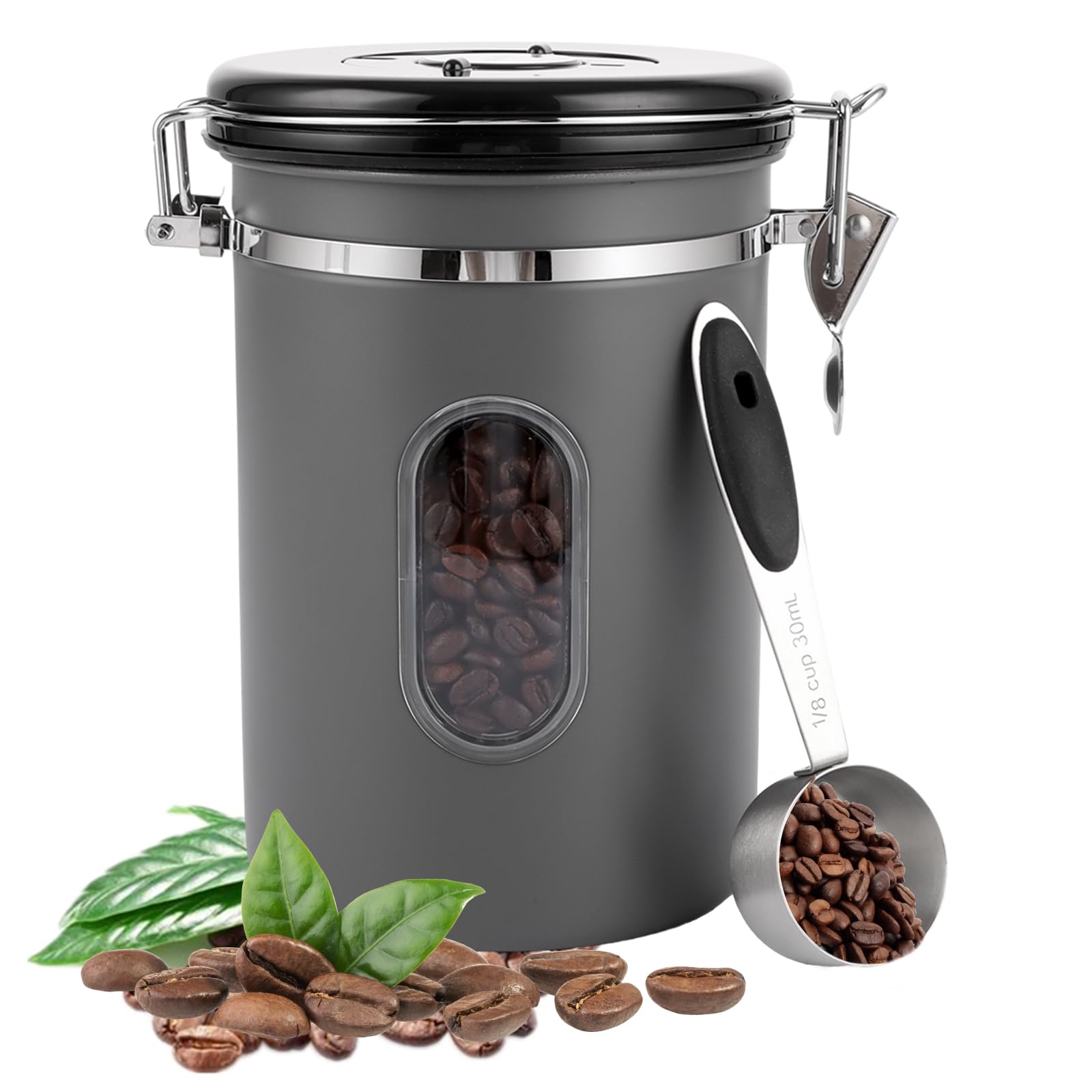 Kitchen&CO - Bocaux De Rangement Sous Vide Avec Couvercle Pour Un Total De 1 Kg De Grains De Café, Stockage Hermétique, En Verre, Sans BPA, Verre Borosilicate, Stockage Durable (lot