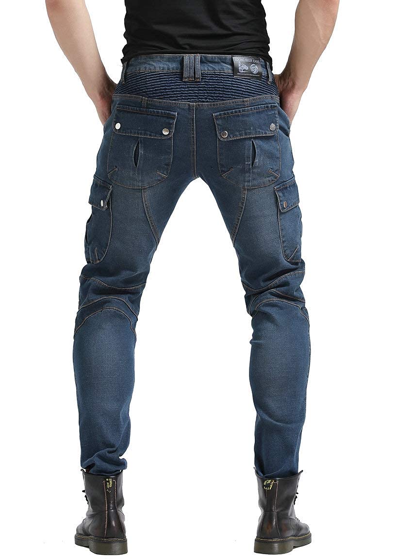 Uomo Moto Jeans Motociclette Pantaloni con Fodera Protettiva in Aramide Armature Motorcycle Pants