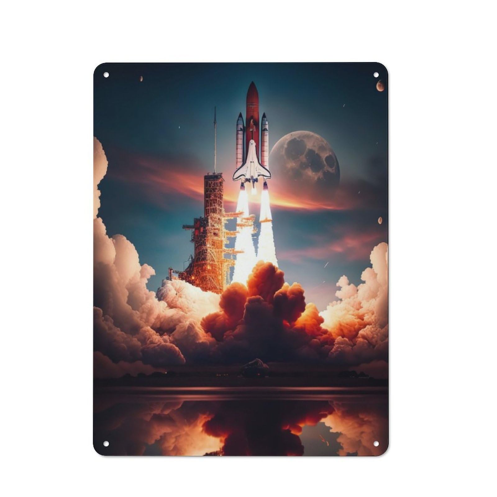 Junmoney Space Shuttle Vintage Metal Sign 40X30cm For Pub Or Café, For Collectors Of Vintage Metal Wall Decor