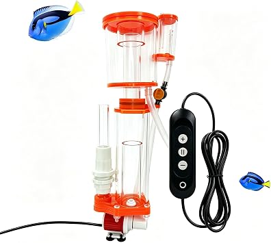 Sea Water Aquarium Protein Skimmer, Suitable for Protein Skimmers for Maximum 50-100gallon Fish Tanks. Not Suitable for Fish Tanks with Frames. DC Needle Wheel Pump with Controller