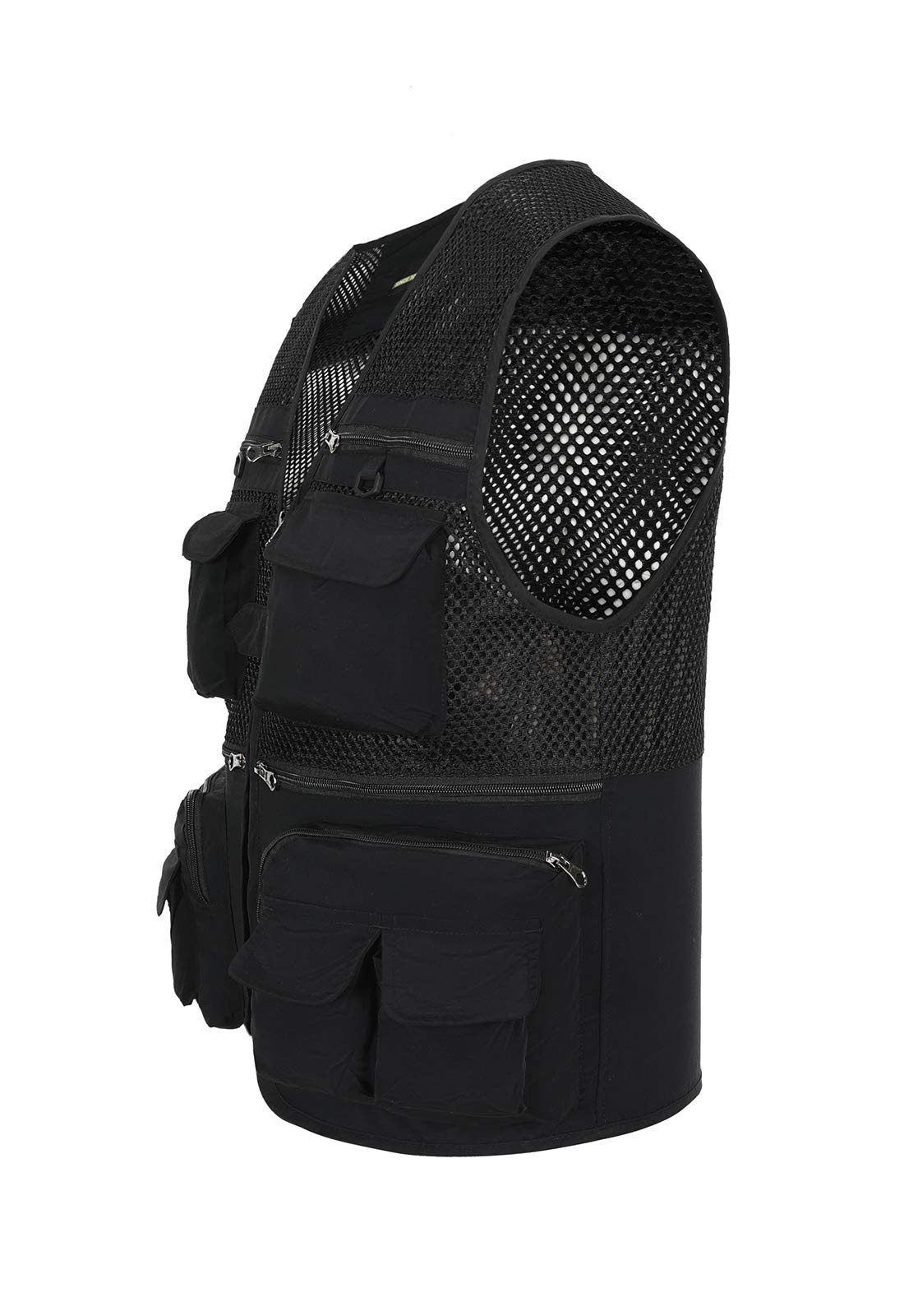 Gilet da pesca all'aperto Gilet da lavoro Hbufnha Unisex Caccia Viaggi Fotografia Safari Vest Con Multi Tasche, 1#nero, XX-Large
