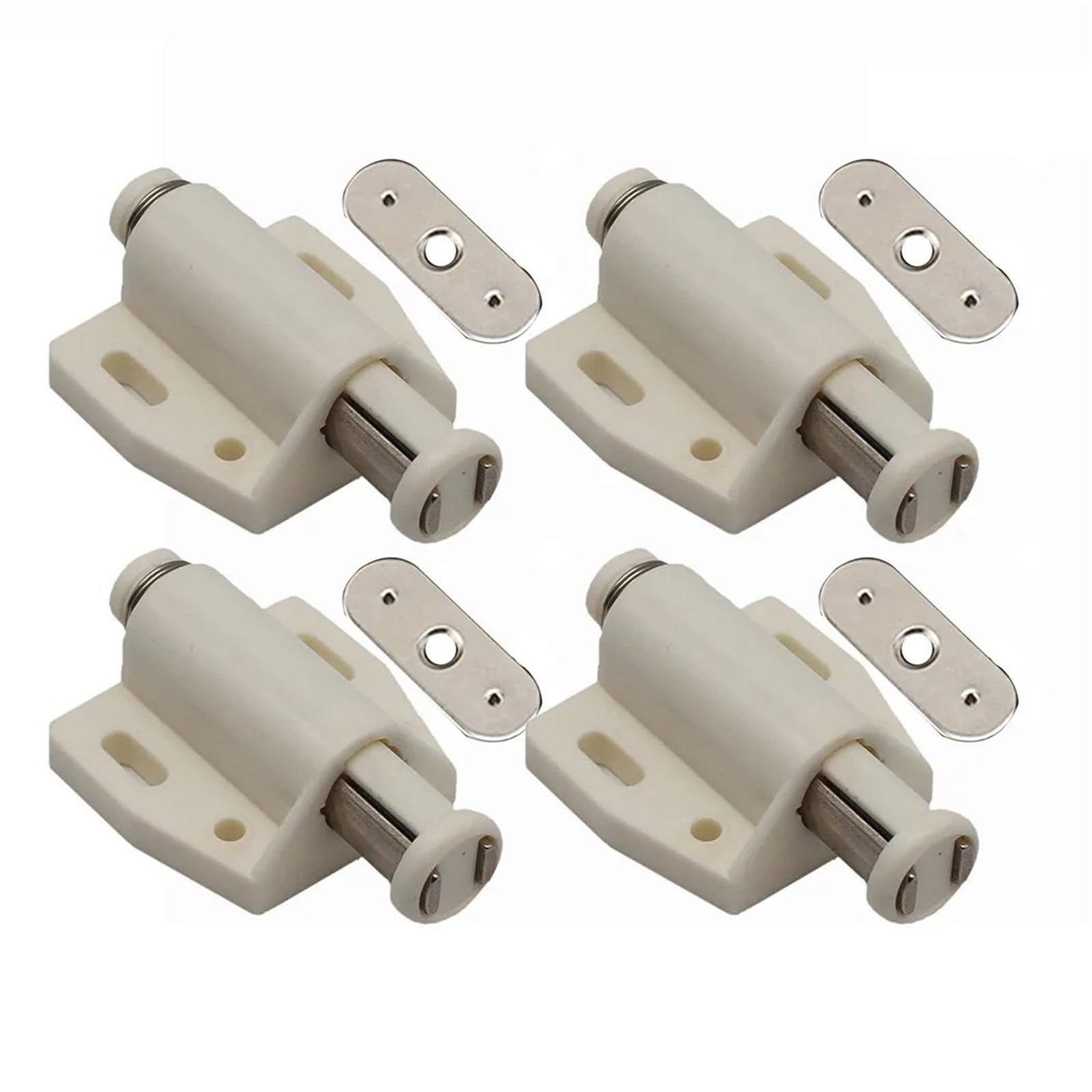 Zntihz Beige 10Pcs Magnetic Cabinet Door Latch Pressure Push To Open Touch Home Wardrobe Cupboard Furniture Hardware For Cabinets And Bookcases(Beige)