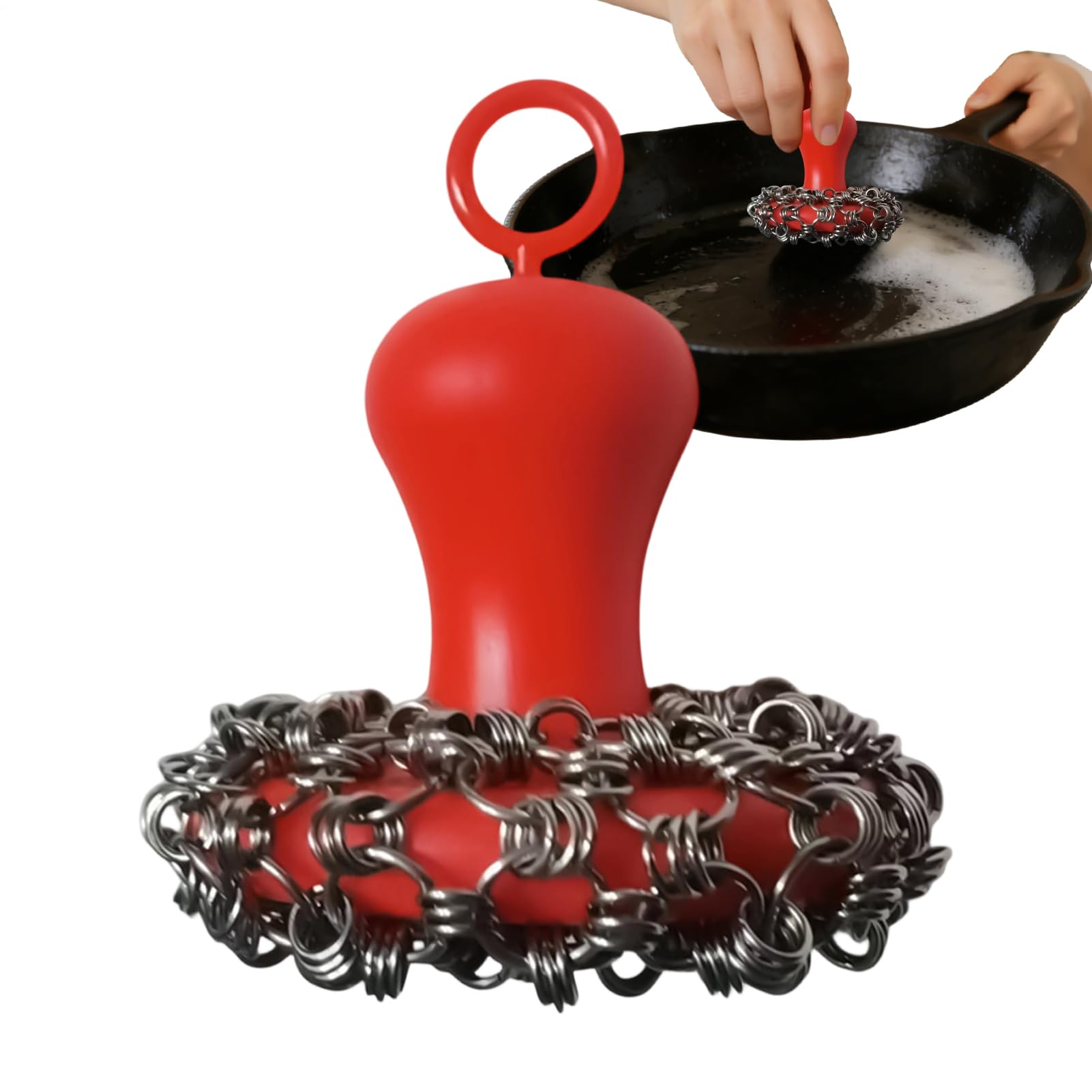 Estropajo de hierro fundido para eliminar grasa en sartenes de cocina