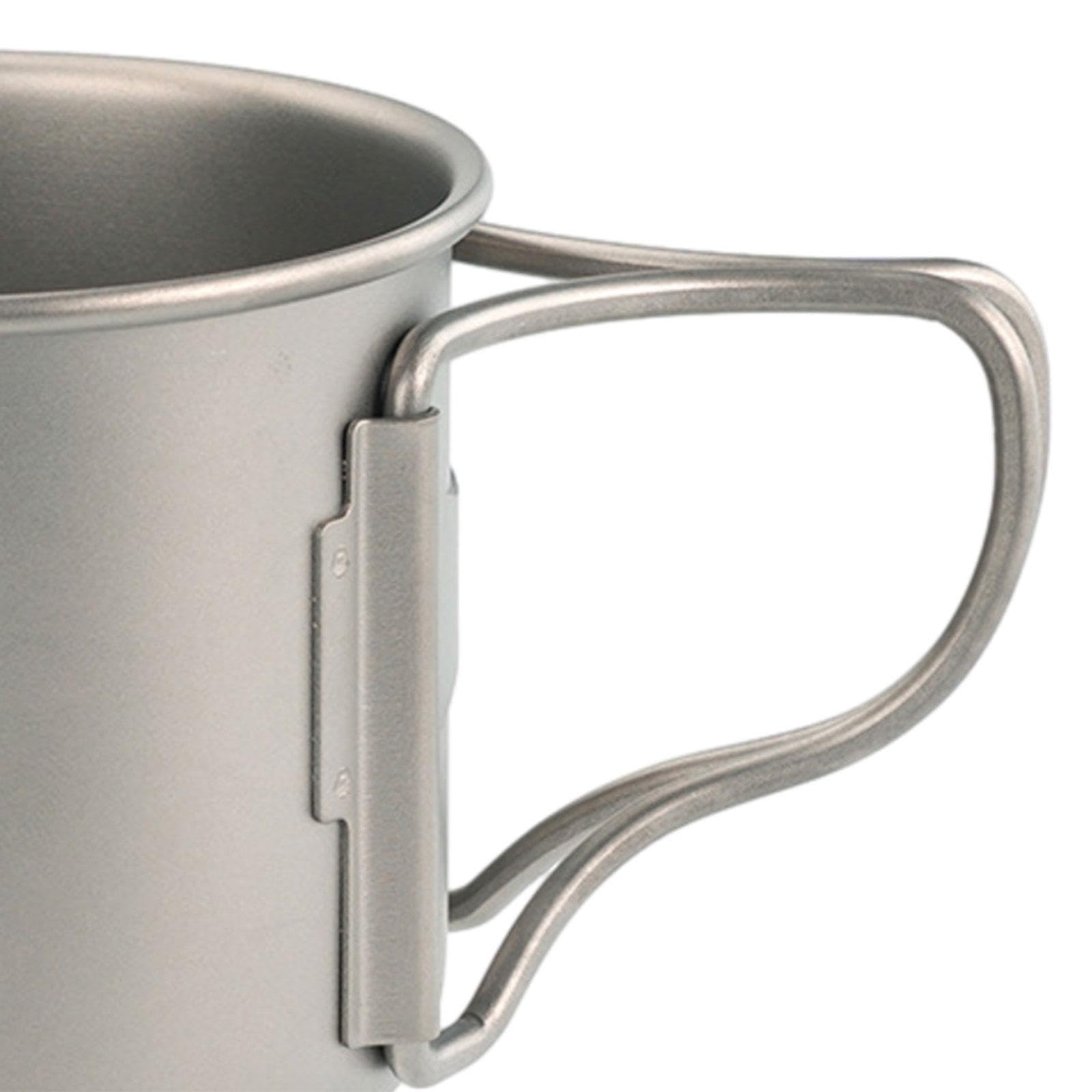 Baoblaze Mug en Titane avec Anse Pliable, Mug de -léger, Tasse à Boire