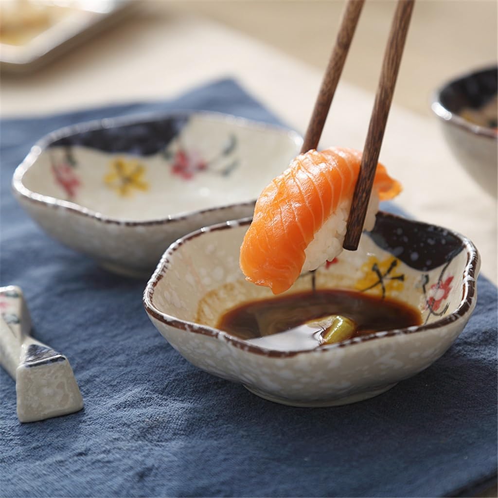 Ceramic Snow Glazed Plum Blossom Dish Tableware Household Sauce Seasoning Snack