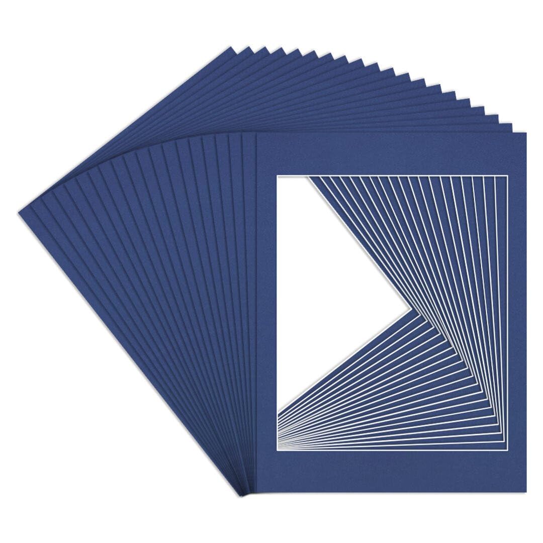 Procut Global 16x12" Blue Picture Mounts to Fit 12x10" Aperture - Precision Cut Cardboard Photo Mount - Ideal for Frames, Prints, Artwork & Certificates - Sizes & Colours Available - 20 Pack